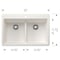 Blanco Liven SILGRANIT 33in 50/50 Double Bowl Dual Mount Kitchen Sink with Low Divide - White 443205 - alternate 3
