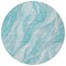 Homeroots 8' Teal Blue Aqua And Ivory Round Abstract Washable Indoor Outdoor Area Rug 583000 - alternate 5
