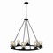 Jonathan Y Coronet 33.5" 8-Light Iron/Seeded Glass Rustic Farmhouse Round LED Chandelier, Oil Rubbed Bronze JYL7554A - alternate 8