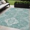 Homeroots 5' X 8' Aqua Teal Blue And Ivory Medallion Washable Indoor Outdoor Area Rug 589027 - alternate 1