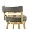 Homeroots 30" Gray and Gold Faux Leather and Stainless Steel Low Back Bar Height Swivel Bar Chair 569171 - alternate 7