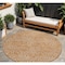 Homeroots 8' Copper And Beige Round Abstract Washable Indoor Outdoor Area Rug 599744 - alternate 1