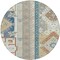 Homeroots 8' Ivory Blue And Brown Round Aztec Washable Indoor Outdoor Area Rug 598468 - alternate 7