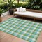Homeroots 10' X 14' Lime Green Aqua And Beige Plaid Washable Indoor Outdoor Area Rug 601409 - alternate 1