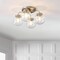 Jonathan Y Piper 18" 4-Light Farmhouse Rustic Iron/Glass LED Semi Flush Mount, Nickel/Clear JYL7569B - alternate 9