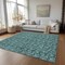 Homeroots 8' X 10' Teal Blue Aqua And Ivory Floral Washable Indoor Outdoor Area Rug 581927 - alternate 6
