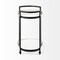 Homeroots Cyclider Black Metal With Two Mirror Glass Shelves Bar Cart 376020 - alternate 7