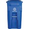 Toter 64 Gal. Recycling Trash Can with Lid 025564-D5BLU - alternate 4