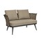 Homeroots 56in Dark Gray Aluminum Outdoor Love Seat with Taupe Cushions 556637 - alternate 10