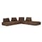 Homeroots Modern Chocolate Brown Floor Pillow Modular Sectional Sofa 473575 - alternate 4