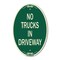 Signmission Driveway Sign No Trucks in Driveway, 12 Inch X 18 Inch Architectural Oval, Heavy Gauge Aluminum A-OV-G-1218-24124 - alternate 1
