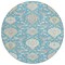 Homeroots 8' Teal Blue Gray And Ivory Round Damask Washable Indoor Outdoor Area Rug 599456 - alternate 7