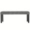 Homeroots 48" Gray and Black Tufted Velvet Upholstered Bench 569208 - alternate 6