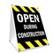 Signmission Open During Construction, 36 Inch x 24 Inch A-frame Yard Sign, Plastic Sign SBC-2436-Open During Construction - alternate 1