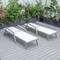 Leisuremod Marlin Patio Chaise Lounge Chair with Armrests in Grey Aluminum Frame, White, 2PK MLAGR-77W2 - alternate 8