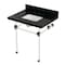 Kingston Brass 30" Black Granite Console Sink with Acrylic Legs, 8-Inch, 3-Hole, Black Granite/Polished Nickel KVPK3030KASQ6 - alternate 1