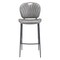 Homeroots 30" Gray And Black Faux Leather And Steel Low Back Bar Height Bar Chair 555733 - alternate 7