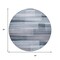 Homeroots 8' Denim Blue And Ivory Round Striped Washable Indoor Outdoor Area Rug 630983 - alternate 5