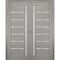 Sartodoors Double Pocket Interior Door, 48" x 80", Gray QUADRO4088DP-SSS-48 - alternate 1