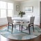Homeroots 8' Teal Blue Round Geometric Washable Indoor Outdoor Area Rug 608072 - alternate 5