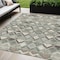 Homeroots 5' X 8' Sage And Off White Geometric Washable Indoor Outdoor Area Rug 608994 - alternate 1