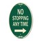 Signmission No Stopping Anytime with Arrow Right, 12 Inch X 18 Inch Architectural Oval, Heavy Gauge Aluminum A-OV-G-1218-23583 - alternate 1