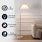 Jonathan Y Devon 60.5" Modern Glam Metal Arc LED Floor Lamp w/ Pleated Shade w/ Marble Base, Brass Gold/White JYL1148C - alternate 8
