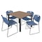 Regency Square Kee Breakroom Table W/ 4 Zeng Stack Chairs, 48 in W, 48 in L, Noble Oak TB4848NOBPBK44BE - alternate 1