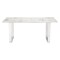 Homeroots 71" White And Silver Marble And Steel Sled Base Dining Table 296147 - alternate 1