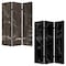 Homeroots 72" Gray Canvas Folding Three Panel Screen Room Divider 274659 - alternate 7
