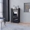 Homeroots 22" Black And Clear Wood And Glass Rolling Bar Cart 535107 - alternate 7