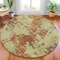 Homeroots 8' Terra Cotta And Beige Round Abstract Washable Indoor Outdoor Area Rug 630713 - alternate 5