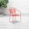 Flash Furniture Coral Steel Patio Arm Chair with Round Back, PK5 5-CO-3-RED-GG - alternate 4