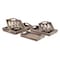 Homeroots Set Of 5 Rustic Natural Brown Wood Handmade Trays With Handles 483318 - alternate 1
