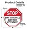 Signmission Stop Stay in Vehicle Wait for Atten, 6 inch X 6 inch, Vinyl Decal, 2PK OC-D-2PACK-6-275 - alternate 3