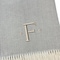 Homeroots 55" X 70" Gray White Herringbone Cotton Blend F Initial Throw Blanket with Tassels Embroidery 655529 - alternate 4