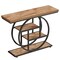 Kioottoo 41.3'' Industrial 4-Tier Console Table with Circle Base, Light Brown Black Sofa Table TB-JW0767 - alternate 5