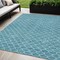 Homeroots 5' X 8' Teal Blue And Ivory Geometric Washable Indoor Outdoor Area Rug 596208 - alternate 1