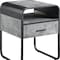 Homeroots 22" Black And Gray Wood And Metal Square End Table With Drawer And Shelf 486420 - alternate 5