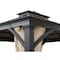 Sunjoy 10.5 ft. x 12.5 ft. Brown Steel Gazebo with 2-tier Hip Roof Hard Top A102006902 - alternate 4