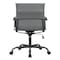 Leisuremod Harris Faux Leather Office Chair - Mid-Back Ergonomic Swivel Desk Chair, Iron Base HOBL19GRL - alternate 6