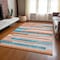 Homeroots 10' X 14' Orange Teal Blue And Salmon Striped Washable Indoor Outdoor Area Rug 613313 - alternate 9
