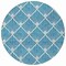 Homeroots 8' Teal Blue And Ivory Round Geometric Washable Indoor Outdoor Area Rug 594745 - alternate 6