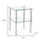 Homeroots Set of Two Clear and Silver Glass and Metal Square End Tables With Shelf, 2PK 635675 - alternate 5