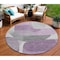 Homeroots 8' Purple And Gray Round Abstract Washable Indoor Outdoor Area Rug 632181 - alternate 1