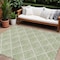 Homeroots 10' X 14' Green Beige And Ivory Geometric Washable Indoor Outdoor Area Rug 594706 - alternate 1