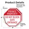 Signmission Private Property Do Not Block Gate, 4 inch X 4 inch, Vinyl Decal, 2PK OC-D-2PACK-4-134 - alternate 3