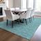 Homeroots 3' X 5' Teal Blue Black And Ivory Geometric Washable Indoor Outdoor Area Rug 596770 - alternate 7