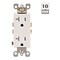 Leviton Decora 20 Amp Ultrasonic Tamper Resistant Duplex Outlet, White, 10PK M02-T5825-WMP - alternate 1