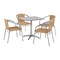 Flash Furniture Square Table Set, Aluminum, Plastic, Rattan, Stainless Steel, Grey TLH-ALUM-28SQ-020BGECHR4-GG - alternate 1